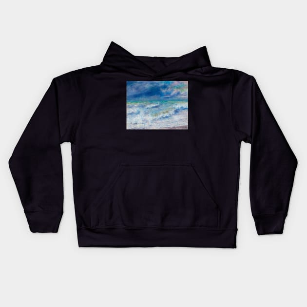 Seascape (1897) by Pierre-Auguste Renoir. Kids Hoodie by DarioNelaj